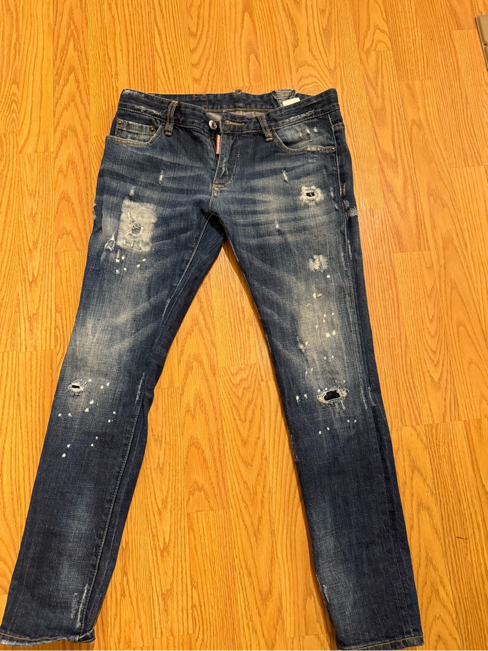 DSQUARED2 Women's Distressed Navy Blue Skinny Jeans